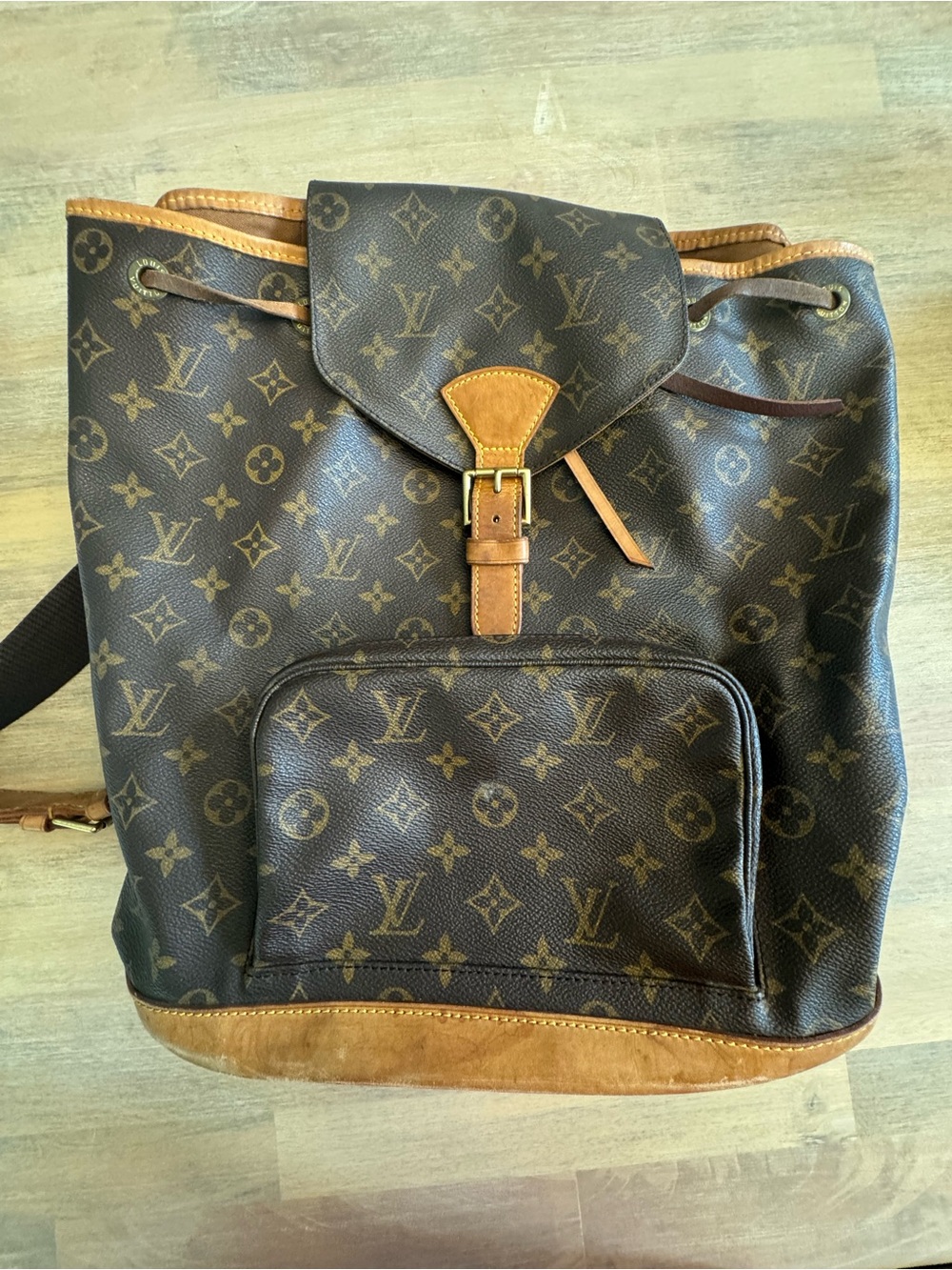 Vintage Louis Vuitton Monogram Montsouris GM Backpack-Auth. LV Drawstring- COA - Picture 3 of 16